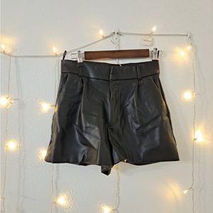 Zara leather shorts